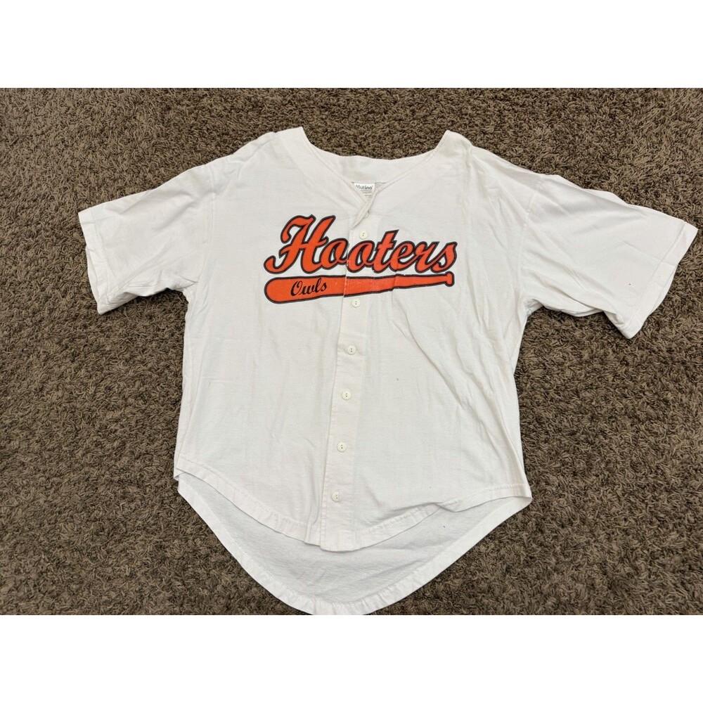 Vintage Murina 90s Hooters Baseball Jersey Made In USA 100% Cotton Size 2XL